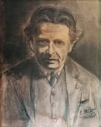 Fig. 3 – Portret în cărbune semnat C. Motaș, 1944