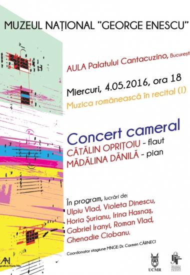 Muzica românească în recital (I). Concert cameral Cătălin Opriţoiu - flaut, Mădălina Dănilă - pian.