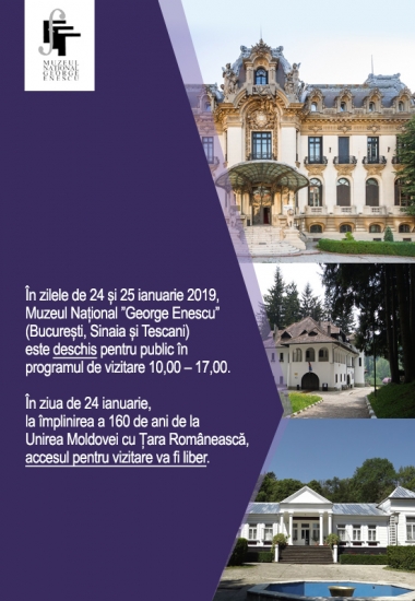 Programul muzeului în perioada 24-25 ianuarie 2019