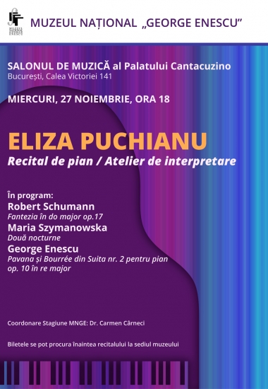 ELIZA PUCHIANU: Recital de pian/Atelier de interpretare 