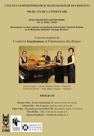 Concert susținut de Cvartetul Gaudeamus al Filarmonicii din Brașov