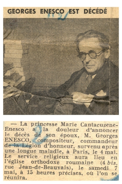 65 de ani de la moartea lui George Enescu